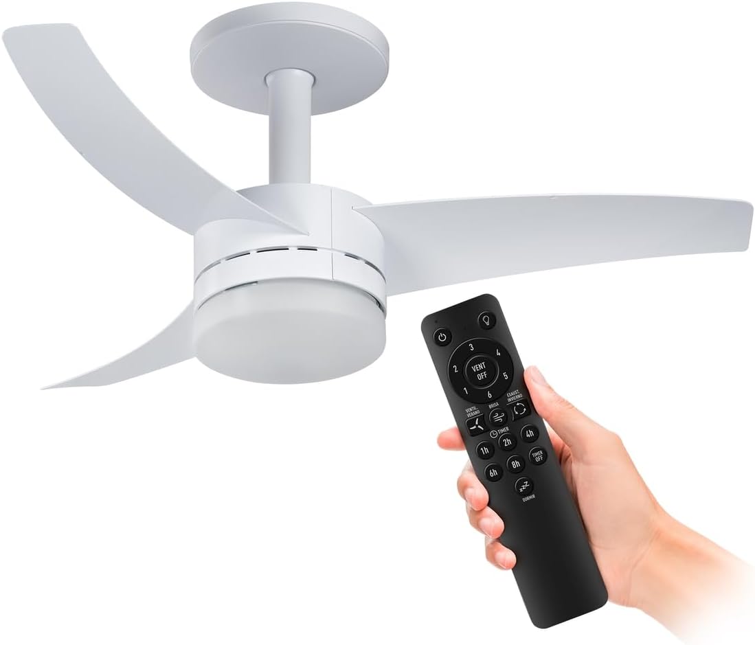 Ventilador de Teto Arno Ultimate Bivolt Branco VX13, 150W, Controle Remoto, 6 Velocidades, 4 Funções e Iluminação para 2 Lâmpadas